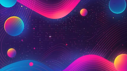 90's theme background in neon colors design
