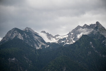 mountains and clouds