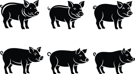 Pig silhouette vector illustration