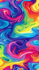 Psychedelic Swirl of Vivid Rainbow Colors