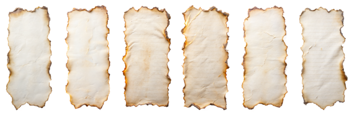 Will burn vintage paper isolated transparent background PNG file