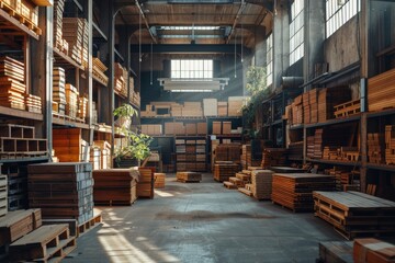 Warehouse Storage of Wood and Finished Products