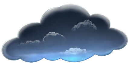 Clouds against a transparent background.