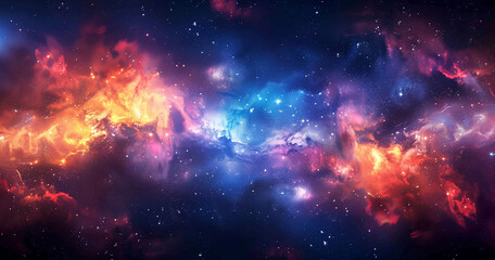 Obraz premium Abstract beautiful outer space background. Bright nebula in cosmos, Magic colorful nebula in realistic galaxy