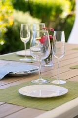 Set table on an outdoor deck