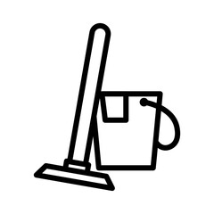 Household line icon. Housekeeping icon. Cleaning service icon isolated on white background. Transparent background, minimalist symbol. Vector images