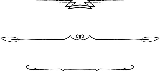 black and white set of delimiters for text, dividers