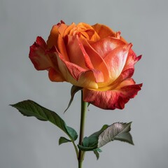 flower Photography, Hybrid tea rose, Close up view, Isolated on white Background
