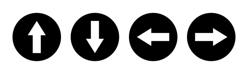 Up, down, left, right arrow icon set
