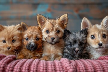 Charming Animal Border with Playful and Cute Pets