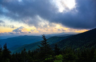 Sunset Over the Blue Ridge Mountains