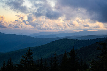 Obraz premium Sunset Over the Blue Ridge Mountains