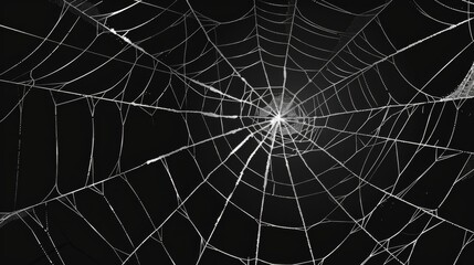 Fototapeta premium Stunning Spider Web with Dew Drops, Generative AI