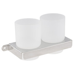 Wall-Mounted Double Containers For Toothbrushes