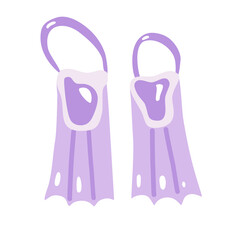 Diving Flippers. Cartoon flat illustration