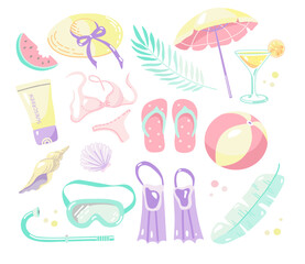 set of summer accessories