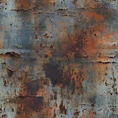 Obraz premium Dark Rusted Metal Texture, Old Grunge Background, Shabby Surface, Grunge, Rough, Textured Steel