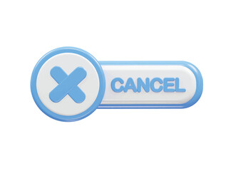 Cancel icon 3d rendering rejected icon illustration element