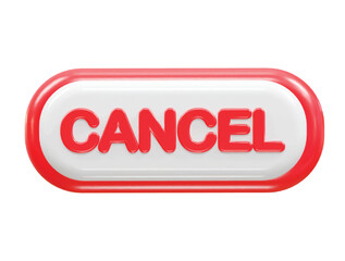 Cancel icon 3d rendering rejected icon illustration element