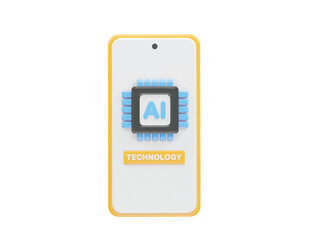 Ai icon 3d rendering illustration element