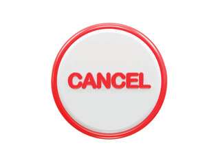 Cancel icon 3d rendering rejected icon illustration element