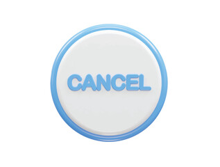 Cancel icon 3d rendering rejected icon illustration element