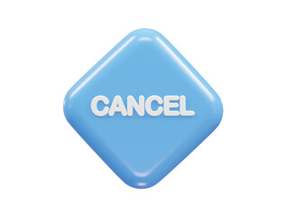 Cancel icon 3d rendering rejected icon illustration element