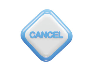 Cancel icon 3d rendering rejected icon illustration element