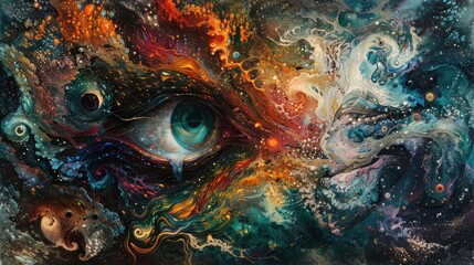 surreal digital painting of human eye