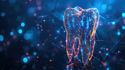 Digital tooth with polygon mesh and data technology