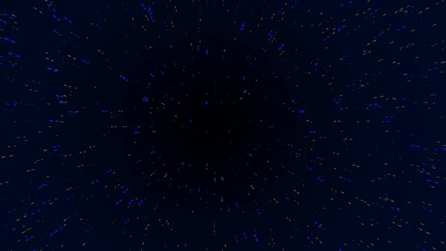 Abstract outer space and Universe background with blinking stars and comets. 4K video loop animation 3d rendering.
