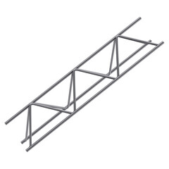 3D Reinforced Steel Lattice Pillar Column with Transparent Background