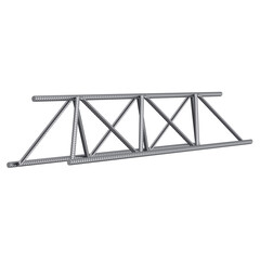 3D Reinforced Steel Lattice Pillar Column with Transparent Background