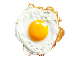 uovo fritto a occhio di bue isolato su sfondo trasparente