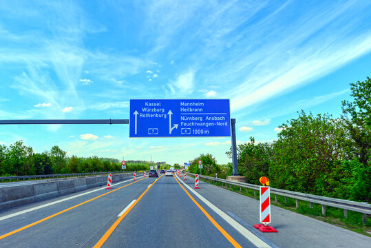 A7 vor Kreuz Feuchtwangen/Crailsheim (Richtung W&uuml;rzburg)