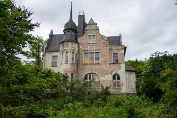 Forgotten Elegance: Abandoned Manor Enveloped by Nature