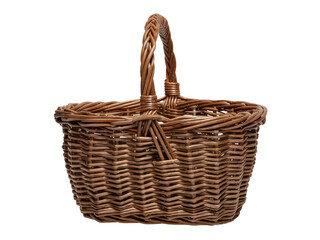 Isolated PNG Empty Wicker Basket, GENERATIVE AI