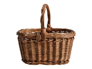 Obraz premium Isolated PNG Empty Wicker Basket, GENERATIVE AI