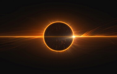 Obraz premium Orange Glow of the Sun's Eclipse