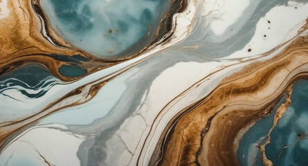 Naklejka premium Abstract Swirls of Blue, White and Brown