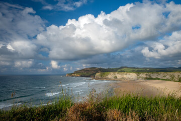 view of the coast of the atlantic ocean, Langre, Spain