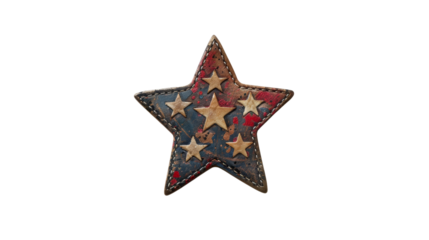 American flag, faux leather start, 4th of July
