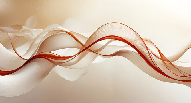 Abstract Beige and Orange Swirling Lines