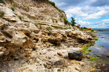 Scenic rocks near the Fishing port of Ravda, Nesebar municipality, Burgas Province, Bulgarian Black Sea coast