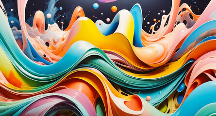 Abstract Colorful Liquid Swirls