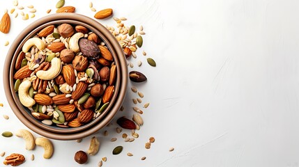 background, wallpaper, illustration, vector, isolated, texture, element, drawing, tropical, design, flat, decoration, print, retro, variety, bowl, food, snack, healthy, organic, almond, nut, fruit, ve