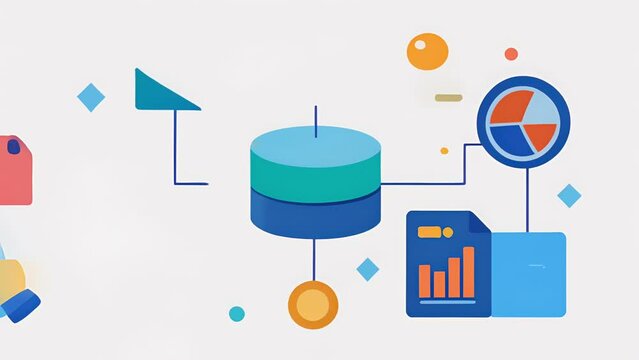 As you explore a data set you can bring up additional layers of information and compare them side by side gaining new insights and understanding.. 2d flat cartoon