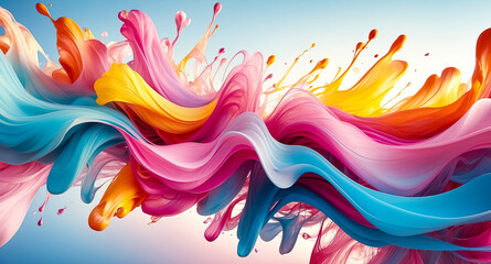 Obraz premium Abstract Colorful Swirls and Splashes