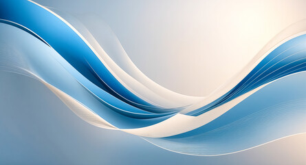 Obraz premium Abstract Blue and White Wave Background