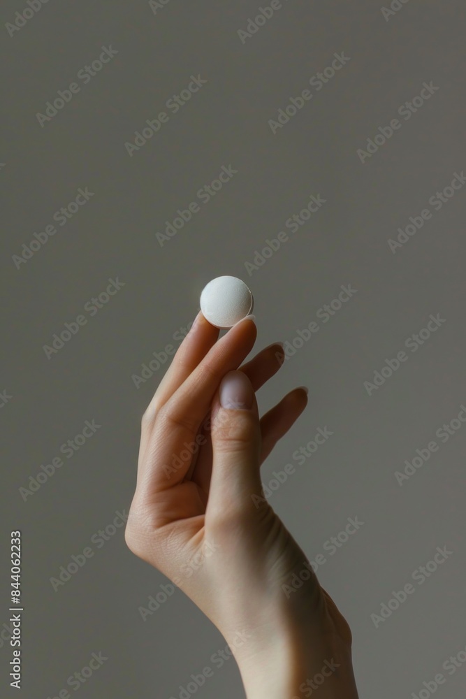 Poster a person holds a white object in their hand, suitable for use in illustrations and designs